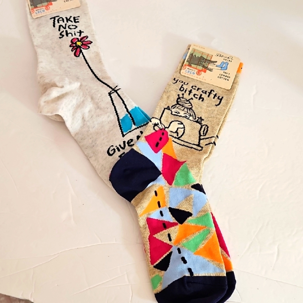 Snarky Humor Blue Q Ladies Cotton Blend Socks Brand New